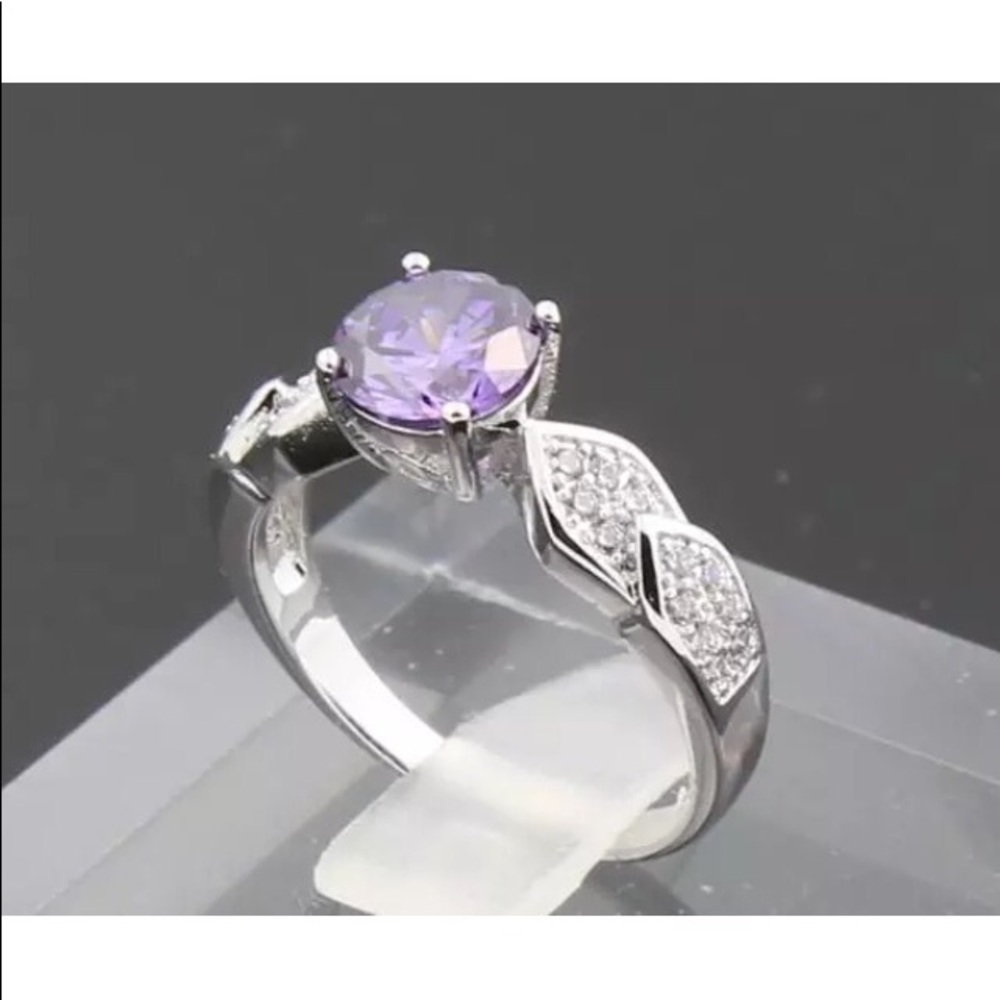 DO NOT SHARE 14k Gold, Purple Amethyst & Diamond - Picture 2 of 5